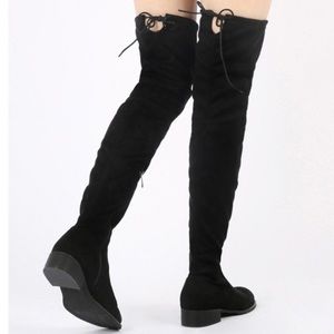 Public Desire thigh high faux suede boots